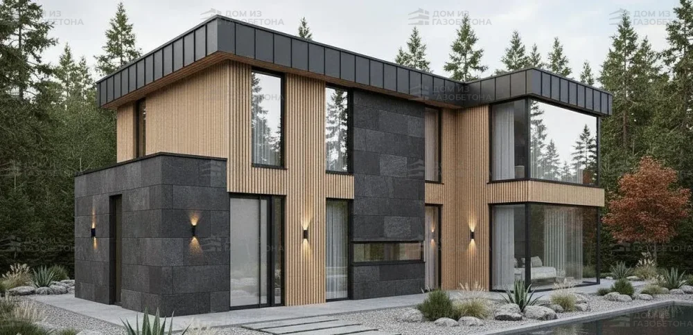 Проект Двухэтажный дом 10 на 10, 141 м2