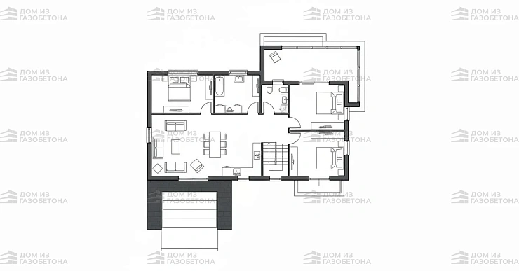 Проект Двухэтажный дом 13 на 11, 180 м2